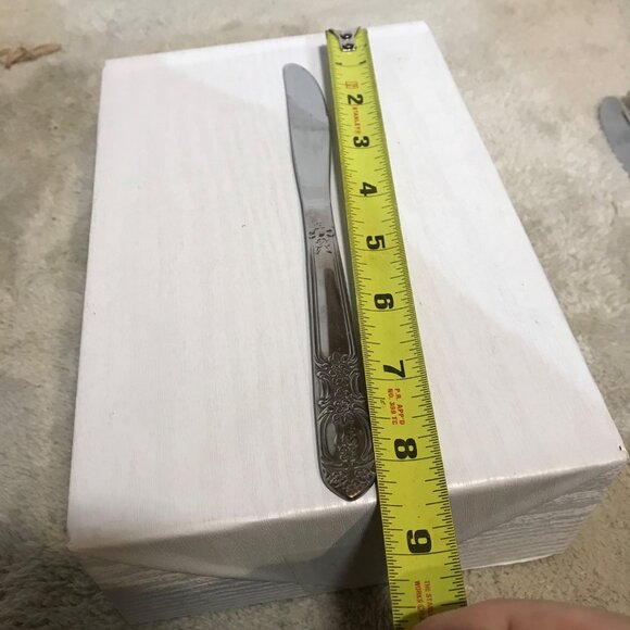 Vintage Silver-Plated Dinner Knives Set Of 6 With Ornate Floral Handles - Picture 6 of 10